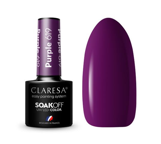 Claresa Soak Off UV/LED Purple lakier hybrydowy 619 (5 g)