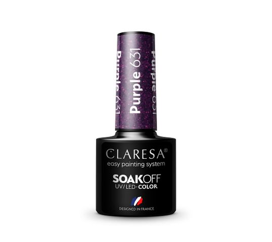 Claresa Soak Off UV/LED Purple lakier hybrydowy 631 (5 g)