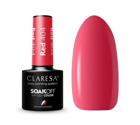 Claresa Soak Off UV/LED Red lakier hybrydowy 404 (5 g)