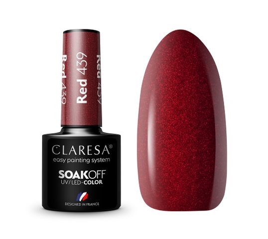 Claresa Soak Off UV/LED Red lakier hybrydowy 439 (5 g)
