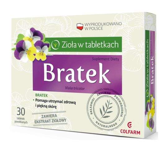 Colfarm Zioła w Tabletkach Bratek suplement diety 30 tabletek