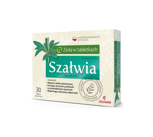 Colfarm Zioła w Tabletkach Szałwia suplement diety 30 tabletek