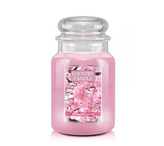 Country Candle duża świeca zapachowa z dwoma knotami - Cheery Blossom (652 g)