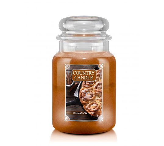 Country Candle duża świeca zapachowa z dwoma knotami - Cinnamon Buns (680 g)