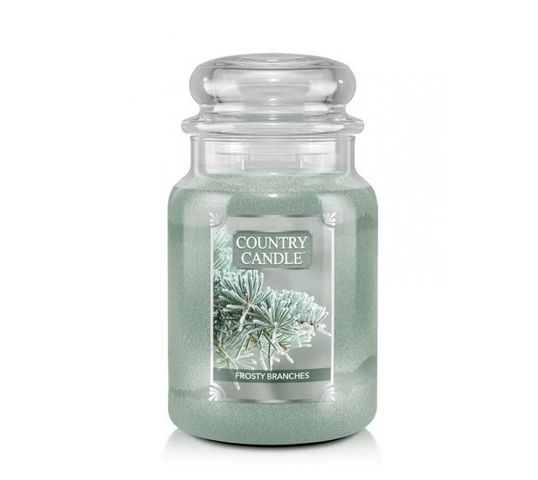 Country Candle duża świeca zapachowa z dwoma knotami - Frosty Branches (652 g)