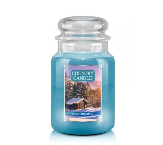 Country Candle duża świeca zapachowa z dwoma knotami - Mountain Chalet (680 g)