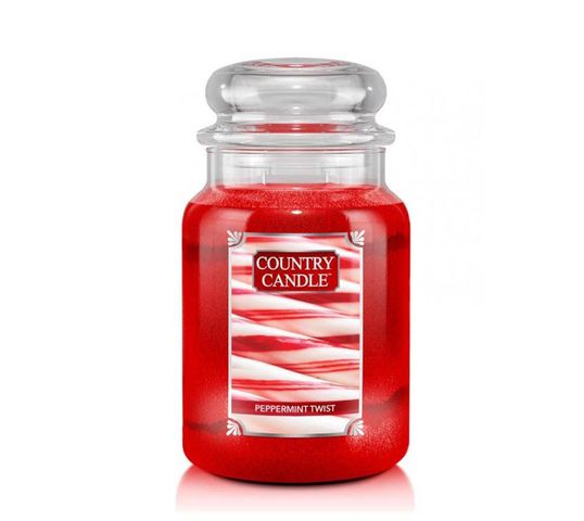 Country Candle duża świeca zapachowa z dwoma knotami - Peppermint Twist (652 g)