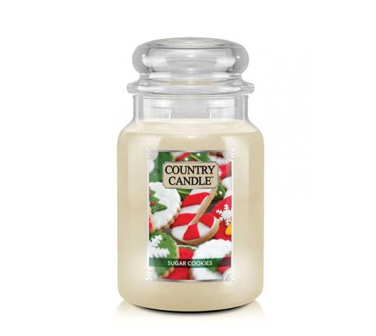 Country Candle duża świeca zapachowa z dwoma knotami - Sugar Cookies (652 g)