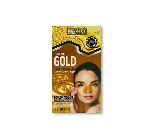 Beauty Formulas – Gold Nose Pore Strips złote oczyszczające paski na nos (6 szt.)