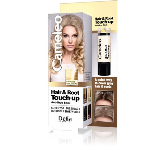 Delia Cosmetics Cameleo Hair&Root Touch-up korektor tuszujący odrosty i siwe włosy - słoneczny blond 1 szt.