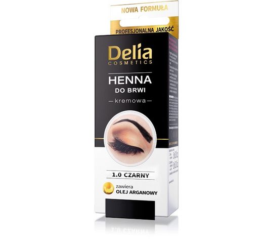 Delia Cosmetics Henna do brwi kremowa nr 1.0 Czarna 2 ml