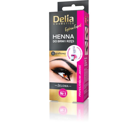 Delia Cosmetics Henna do brwi żelowa 1.1 grafit (2 ml)