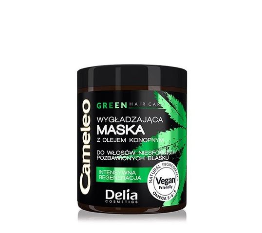 Delia – Wygładzająca maska z olejem konopnym do włosów niesfornych Cameleo Green (250 ml)