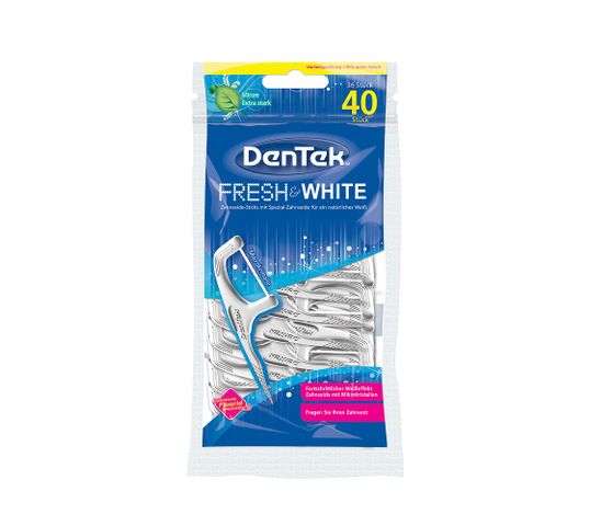 DenTek Fresh & White wykałaczki do zębów z nitką wybielającą (40 szt.)