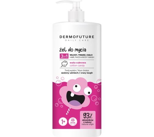 Dermofuture Daily Care Kids Żel 3in1 do mycia twarzy, ciała i włosów Wata Cukrowa (500 ml)