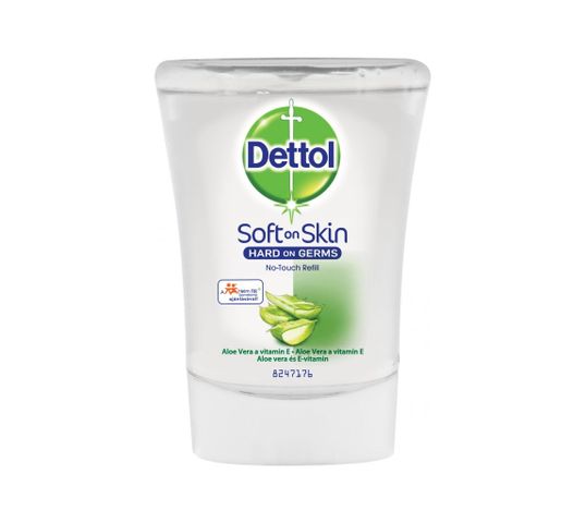 Dettol Antybakteryjne mydło w płynie wkład do bezdotykowego aplikatora Aloes i Witamina E (250 ml)
