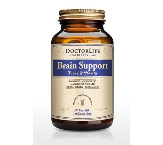Doctor Life Brain Support 4 ekstrakty roślinne i formy magnezu suplement diety 90 kapsułek