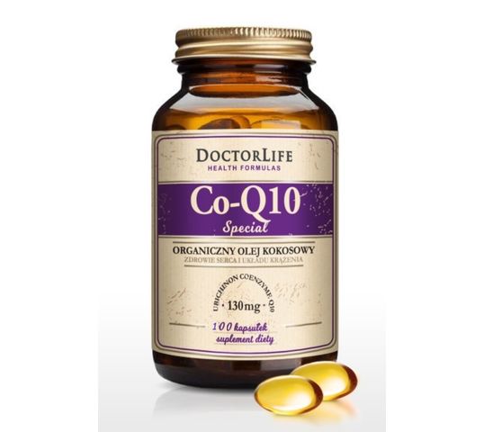 Doctor Life Co-Q10 Special organiczny olej kokosowy 130mg suplement diety 100 kapsułek