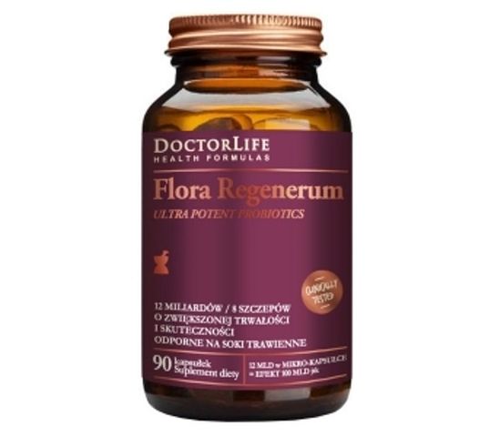 Doctor Life Flora Regenerum Ultra Potent Probiotics 12mld bakterii suplement diety 90 kapsułek