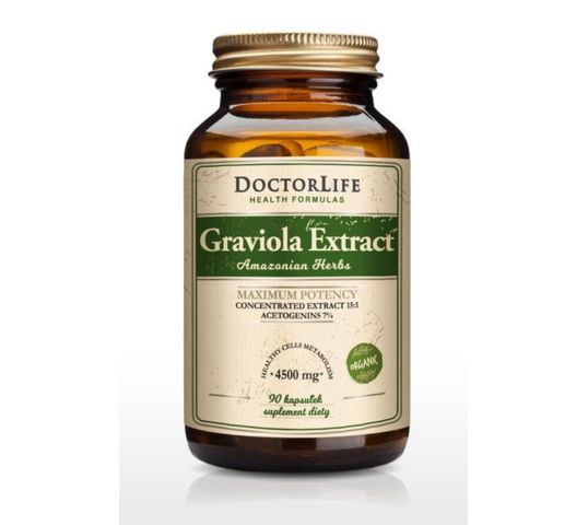 Doctor Life Graviola Extract wyciąg z grawioli 4500mg suplement diety 90 kapsułek