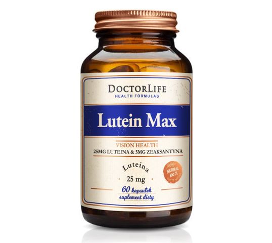 Doctor Life Lutein Max luteina 25mg + zeaksantyna 5mg suplement diety 60 kapsułek