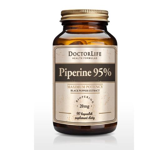 Doctor Life Piperine 95% Black Pepper Extract ekstrakt z czarnego pieprzu 20mg suplement diety 90 kapsułek