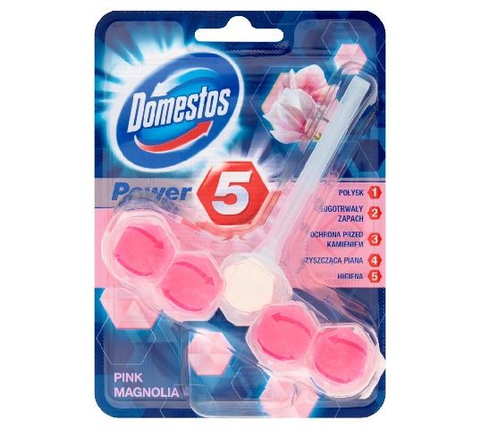 Domestos Pink Magnolia Kostka WC Power 5 koszyk 55 g