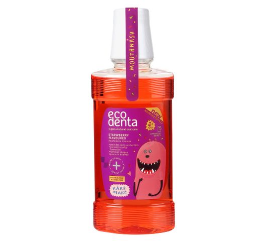 Ecodenta Strawberry Flavoured Mouthwash For Kids płyn do płukania jamy ustnej dla dzieci o smaku truskawkowym (250 ml)