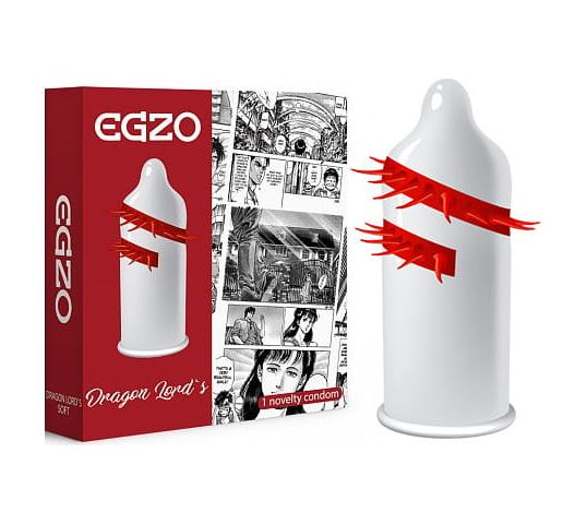 Egzo Dragon Lord's prezerwatywa z pieszczącymi kolcami Soft (1 szt. )