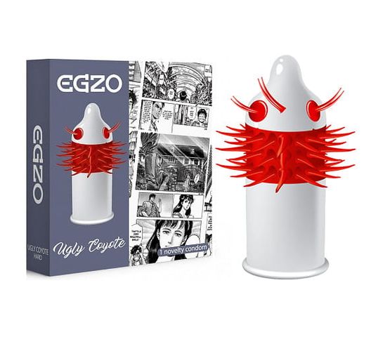 Egzo Ugly Coyote prezerwatywa z pieszczącymi kolcami Medium (1 szt.)