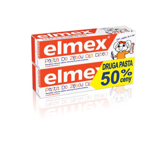 Elmex pasta do zębów dla dzieci 0 do 6 lat + druga 50%  50 ml x 2
