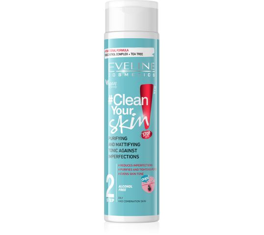 Eveline #Clean Your Skin Oczyszczająco-matujący Tonik przeciw niedoskonałościom  225ml