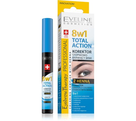 Eveline Eyebrow Corrector – korektor do brwi stopniowo barwiący Total Action 8w1 (10 ml)