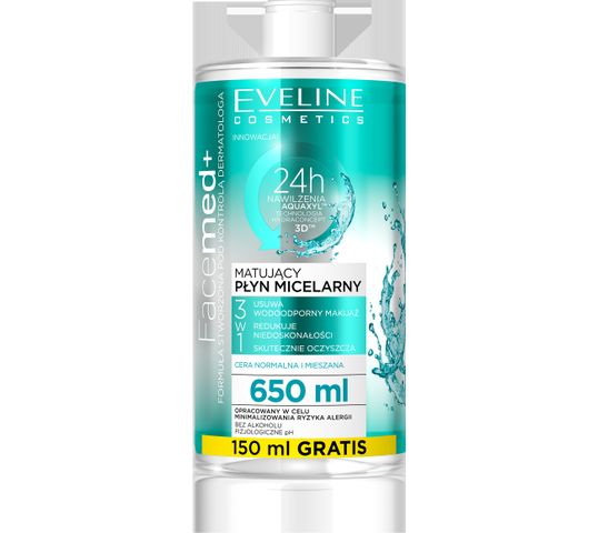 Eveline Facemed - matujący płyn micelarny 3w1 (650 ml)