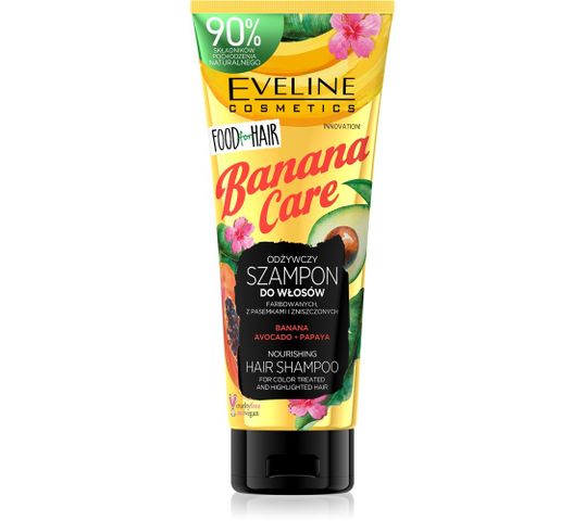 Eveline Food for Hair Banana Care szampon do włosów farbowanych ochrona koloru i odżywienie (250 ml)