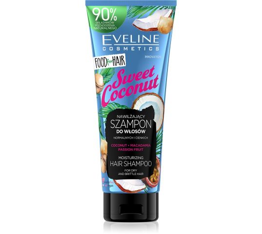 Eveline Food For Hair Sweet Coconut nawilżający szampon do włosów normalnych i cienkich (250 ml)