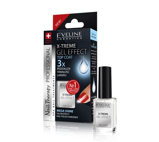 Eveline  X-Treme Gel Effect (Eveline Nail Therapy lakier odżywka płynne szkło do paznokci 12 ml)