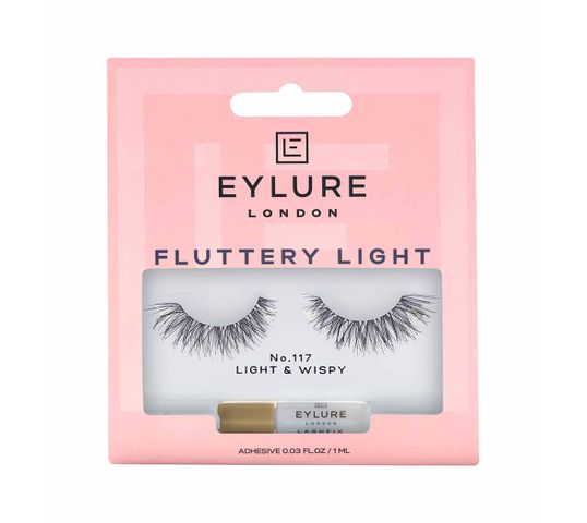 Eylure Fluttery Light Lashes sztuczne rzęsy z klejem efekt wypełnienia No. 117 (1 para(
