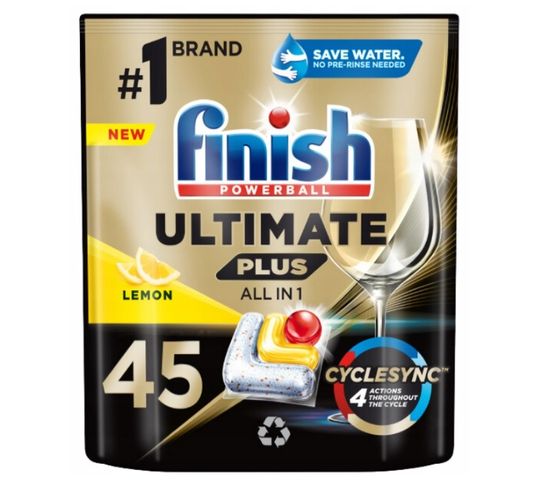 Finish Ultimate Plus kapsułki do zmywarki Lemon 45szt