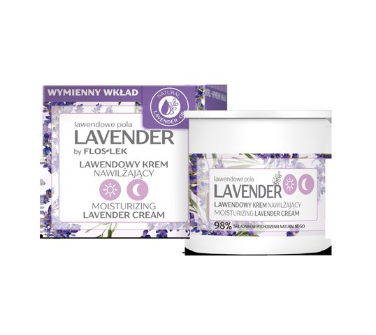 Floslek Lavender lawendowe pola Lawendowy krem nawilżający na dzień i na noc - wkład (50 ml)