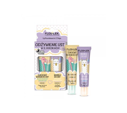 Floslek – Vege Lip Care Zestaw Odżywienie Ust W 2 Krokach (2 x 14 g)
