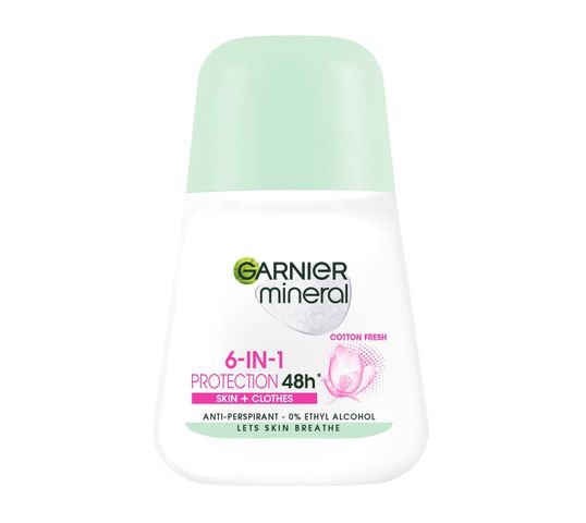 Garnier Mineral 6-in-1 Protection Cotton Fresh antyperspirant w kulce (50 ml)