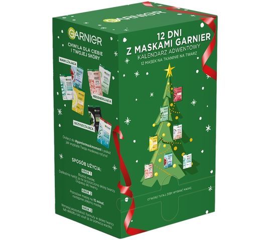 Garnier Kalendarz Adwentowy zestaw 12 masek na tkaninie
