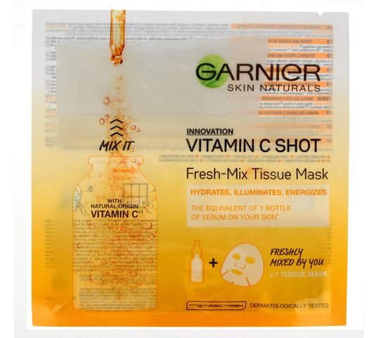 Garnier Skin Naturals Tissue Mask maska na tkaninie Vitamin C Shot 33 g