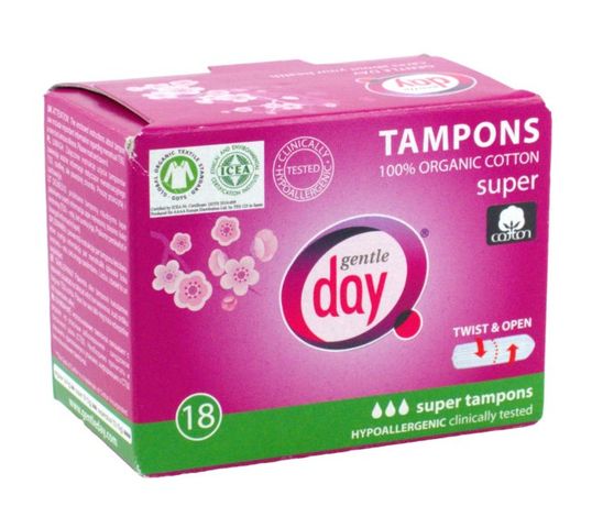 Gentle Day Tampons tampony 100% bawełny eco Super 18szt