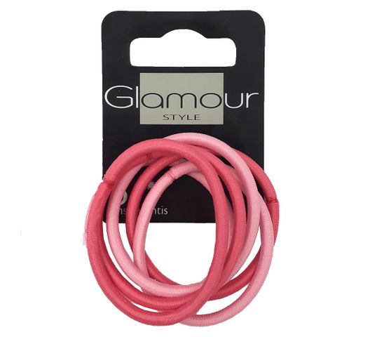 Glamour Gumki do włosów bez metalu Różowe (6 szt.)