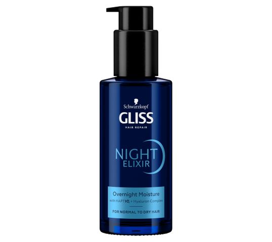 Gliss Night Elixir Moisture nawilżająca kuracja na noc bez spłukiwania do włosów normalnych i suchych (100 ml)