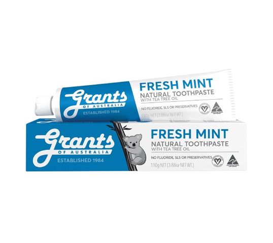 Grants of Australia Fresh Mint Natural Toothpaste naturalna odświeżająca pasta do zębów bez fluoru (110 g)
