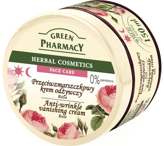 Green Pharmacy Herbal Cosmetics krem do twarzy przeciwzmarszczkowy z różą (150 ml)