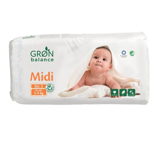 Gron Balance – Pieluchy dla dzieci Midi 5-9kg (56 szt.)